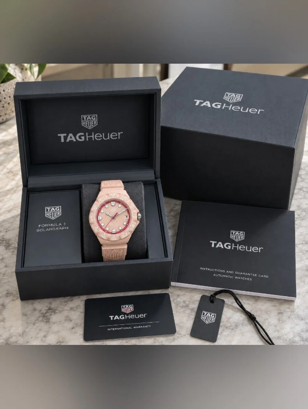 Tag Heuer Formula 1 Pink Ceramic-Look Solar Watch with Rose Accent